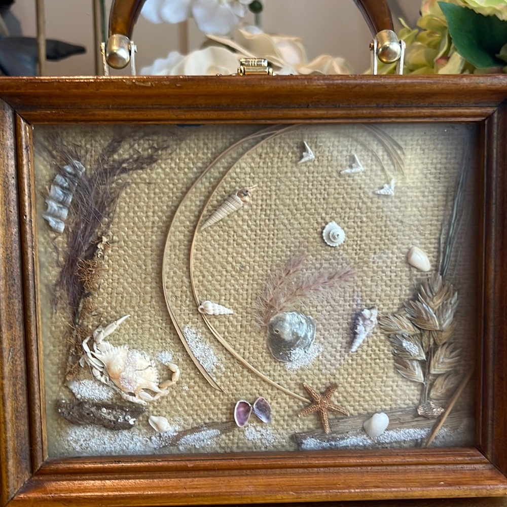 Vintage One-of-a-Kind Shadow Box Beach Scene Handbag